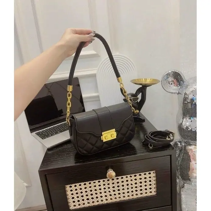 Túi xách nữ trần trám da đẹp thời trang công sở_ TDC225 Bag Tote Bag Tote Đeo Vai Đeo Chéo Kem Chữ Nhật 1