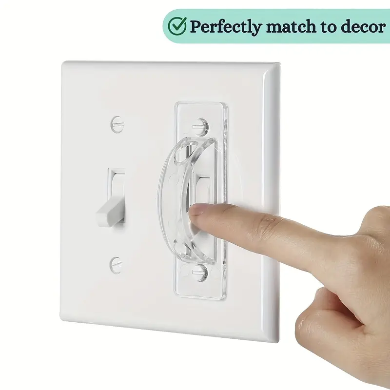 Clear Light Switch Cover Guard, Durable Light Switch Cover Guard, Easy Snap-on Switch Hardware for Home Office 4