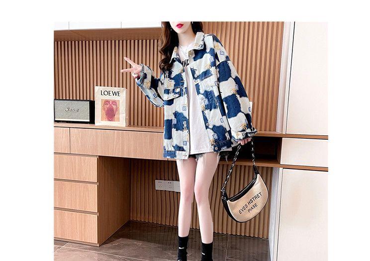 Product Introduction of Áo Khoác Denim, Thiết Kế Tươi Mới, Dành Cho Nữ, Mùa Thu 2023 Hàng Mới Về, Thiết Kế Đẹp, Phong Cách Thường Ngày Ins Người Nổi Tiếng Trên Internet, Áo In Hình, Siêu Phổ Biến Top Women Jacket Top Women 11