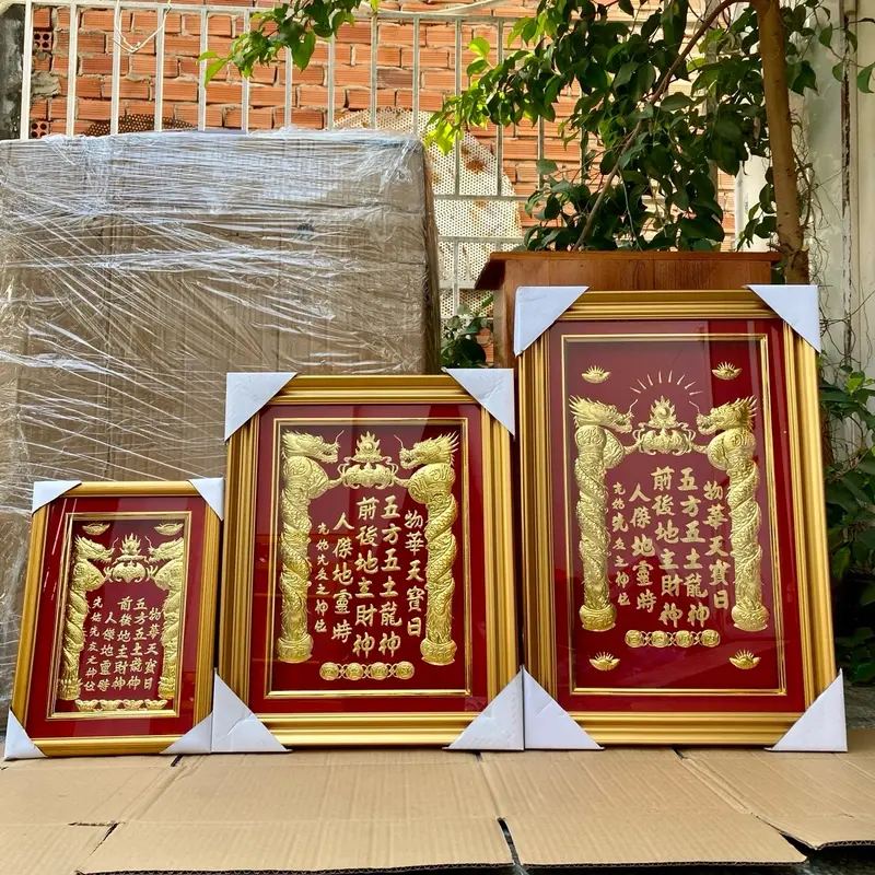 [HÀNG ĐẸP_CAO CẤP] Bài vị bàn thờ thần tài ông địa dát vàng nền đỏ cao cấp đủ size Gỗ Decor Decor Phòng Trang Trí Nhà Đồng 1