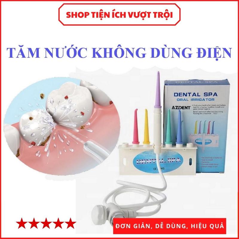 Máy tăm nước cho cả gia đình, không dùng điện, dùng nước trực tiếp, tăm nước tại vòi, tăm nước cơ xịt rửa kẽ răng
