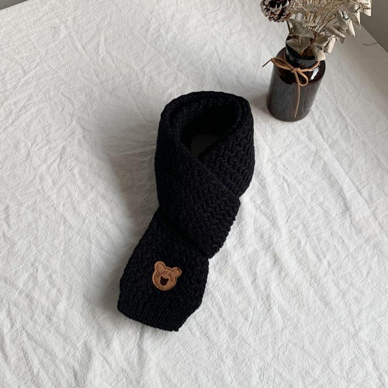 Baby Knitted Neckerchief Winter Warm Knit Scarf Lovely Kids Thick Warm Scarves 4