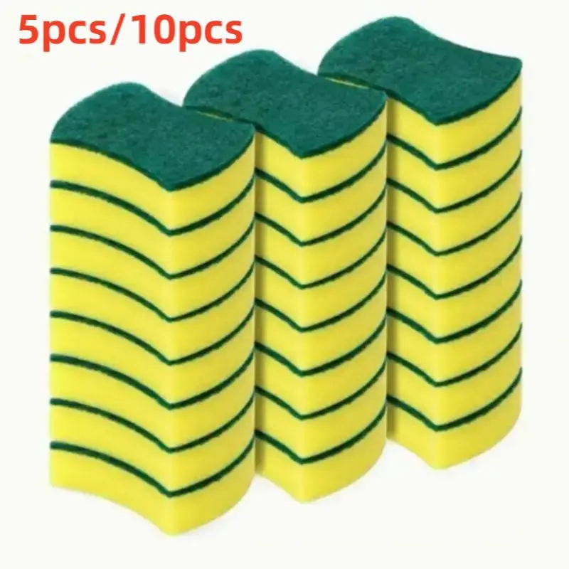 Kitchen Cleaning Sponge, 5/10pcs Modern Double Sided Dish Washing Sponge, Scouring Pad, Kitchen Accessories Sponges for Washing Dishes, Household Cleaning Sponge for Pan & Pot, Sweets Gifts for Men