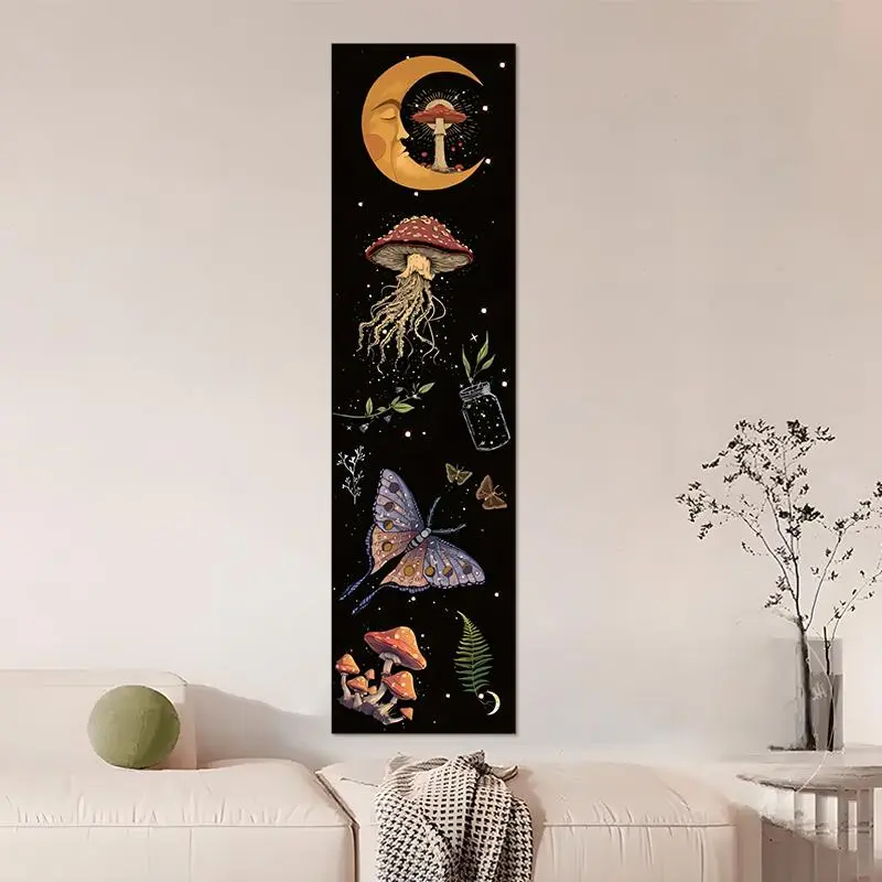 Sun & Moon Pattern Wall Tapestry, 2 Counts/set Boho Style Wall Hanging Decor, Wall Art for Home Living Room Bedroom Office 6