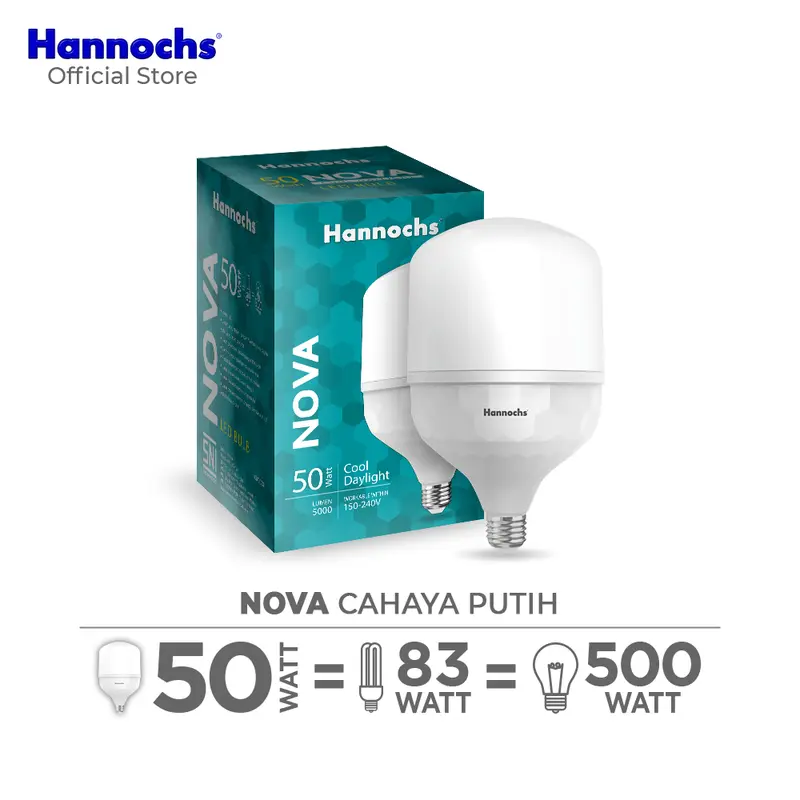 Hannochs Lampu LED Nova 50W Cahaya Putih ( PAKET 3pcs ) 7