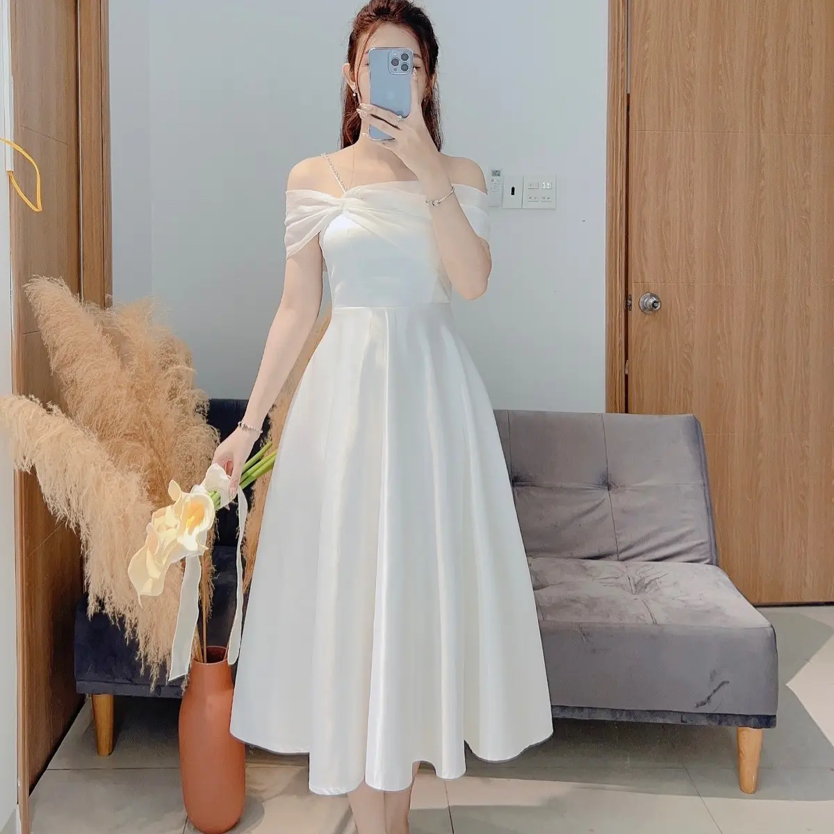 Đầm 1 dây kết đá