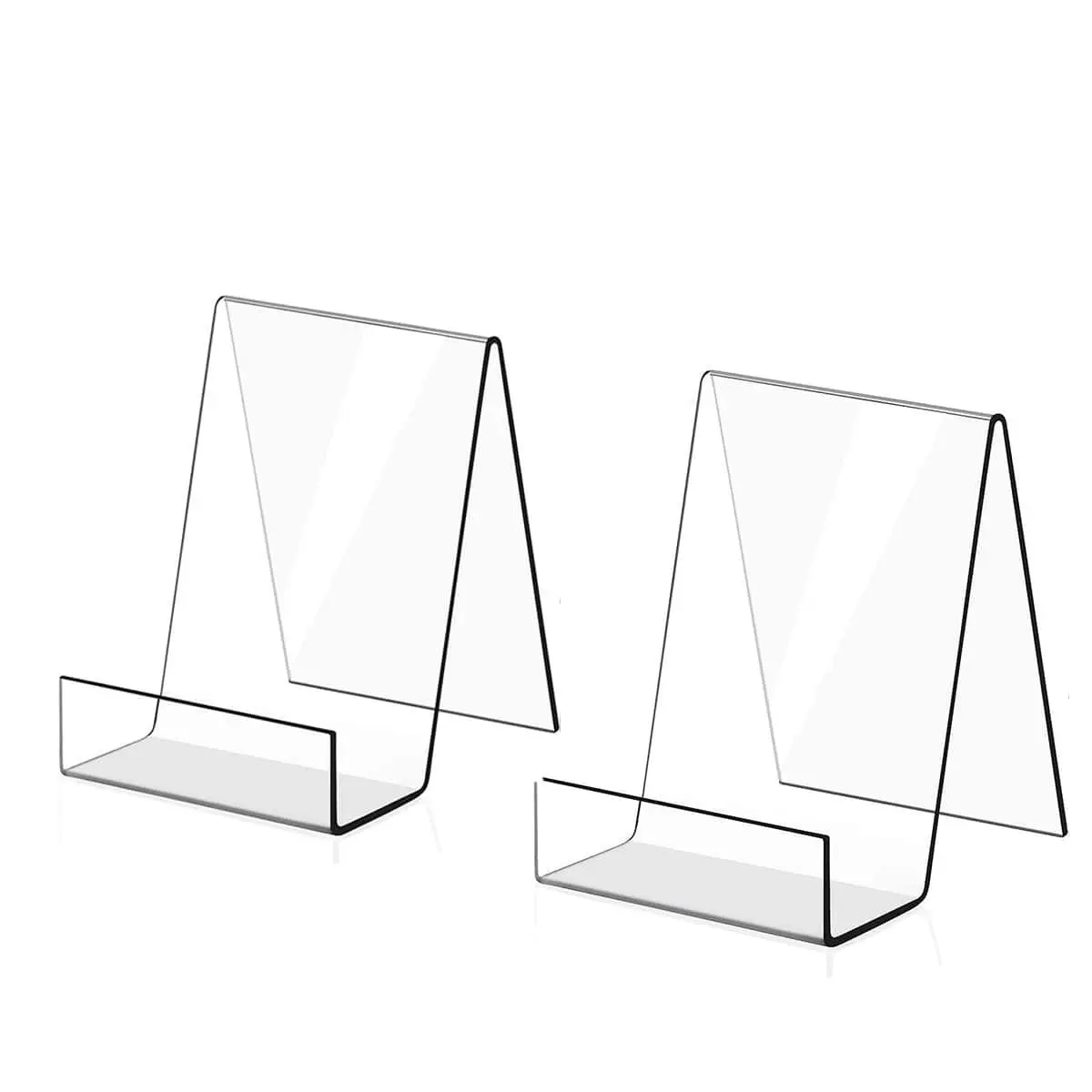Christmas Gift Acrylic Bookshelf Display Stand, 2 Counts/set Transparent Desktop Acrylic Display Stand, Tablet Computer Bracket, Used To Display Books, Magazines, Pictures, Artworks, CDs, Desktop Organizers