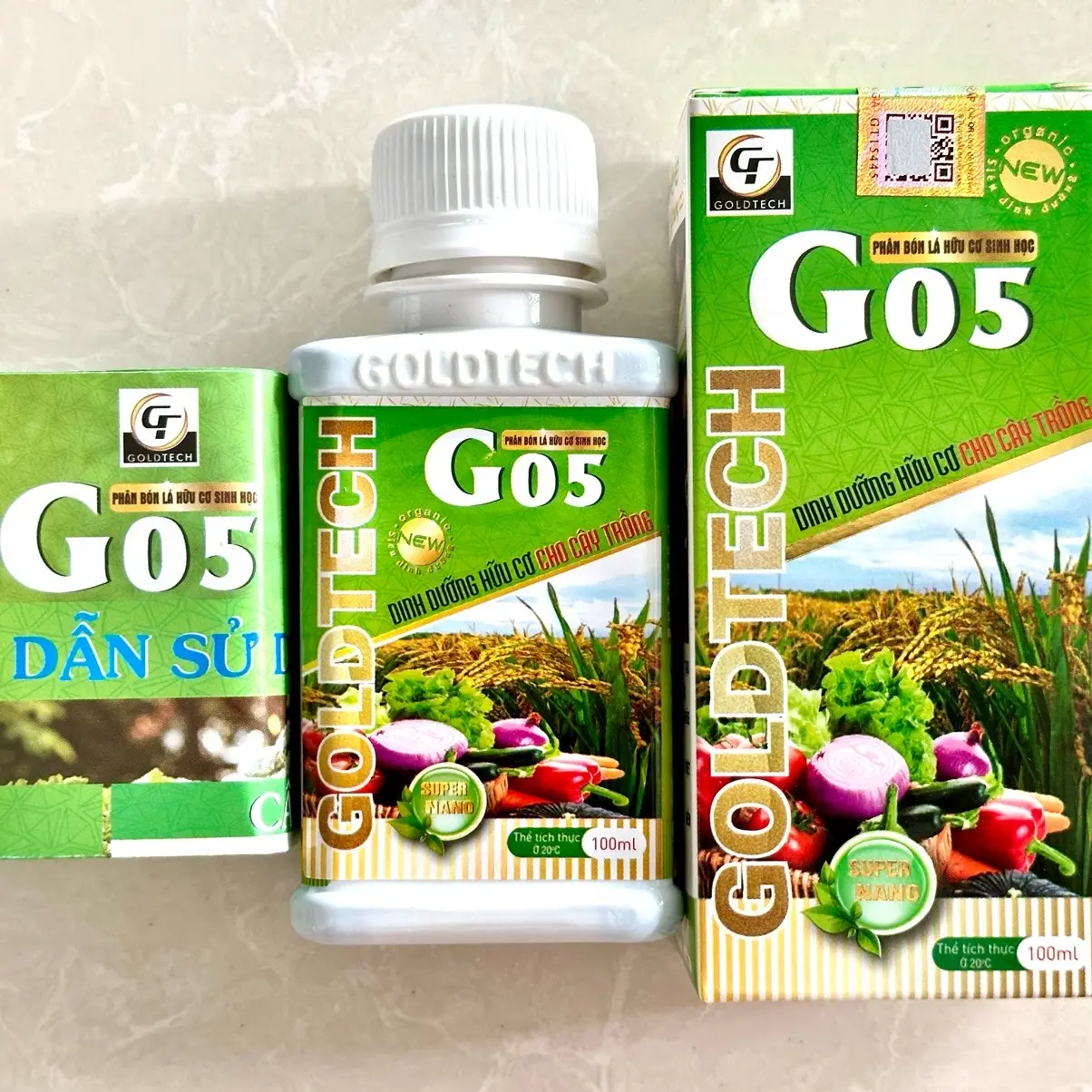 Phân bón hữu cơ sinh học G05 chai 100ml áp dụng cho mọi loại cây trồng GOLDTECH