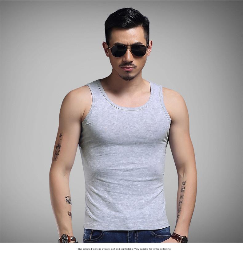 Product Introduction of Men's Solid - color Summer Vests: Ideal for Young Athletes, Fitness - ready Sleeveless Stretch Undershirts 3