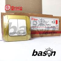 Gambar BROCO Galleo Gold / Emas G162 | Saklar 2 Gang 1 Way Switch dari Bason Kota Administrasi Jakarta Utara 3 Tokopedia