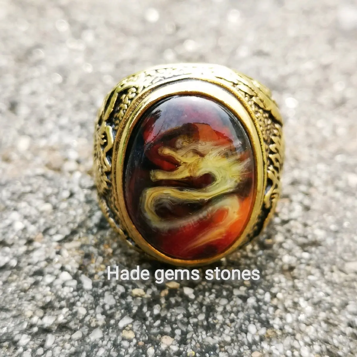 BATU PERMATA PANCA WARNA EDONG GAMBAR NAGA SUPER KUALITAS Jade