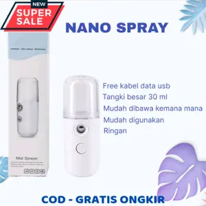 Nano Mist Spray Penyemprot Untuk Pelembab Kulit Wajah Portable Portabel USB Untuk Orang Dewasa Pria Wanita Murah Asli Alat Sepray Kosmetik Kecantikan Semprotan Sprayer Air Muka Portebel Elektrik COD Mini Facial Skin Humidifier Nano COD Gratis Ongkir