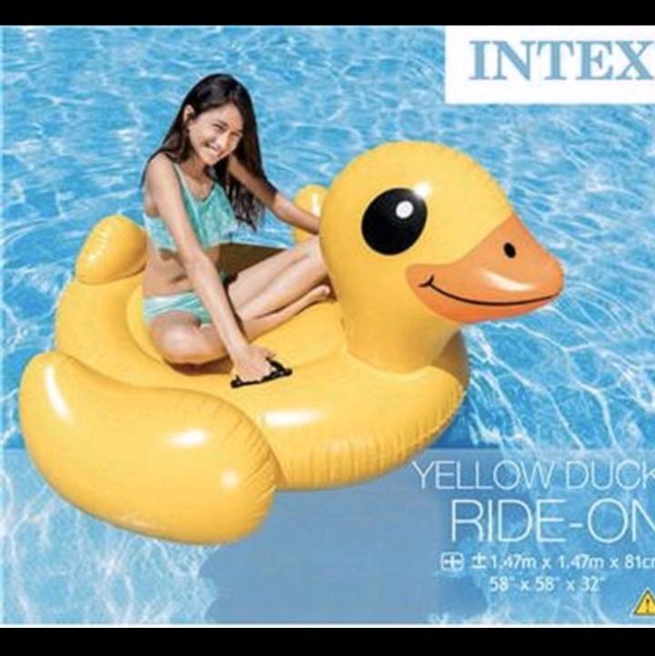 Intex pelampung yellow duck ride-on #57556 1