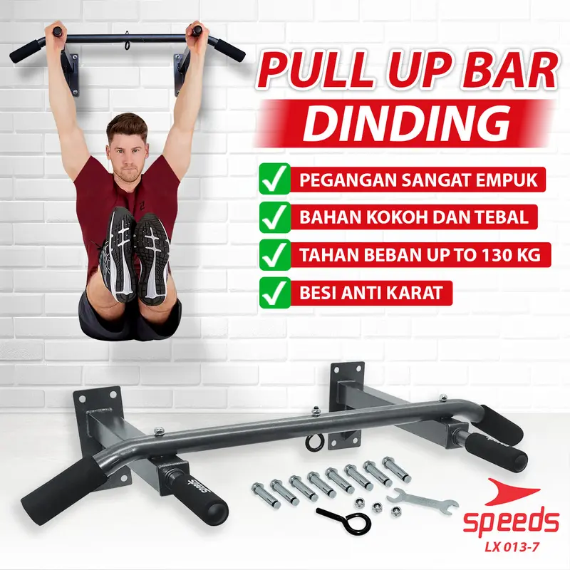 SPEEDS Pull Up Bar Chin Up Alat Gym Rumah Iron Gym Alat Fitness Scapula Outdoor dan Indoor 013-7 0