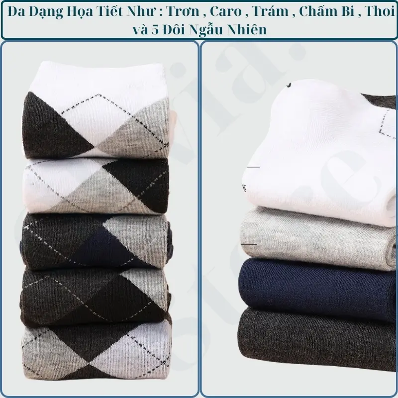 Hộp 5 Đôi Tất dài nam cao cấp,lịch sự Menswear 8