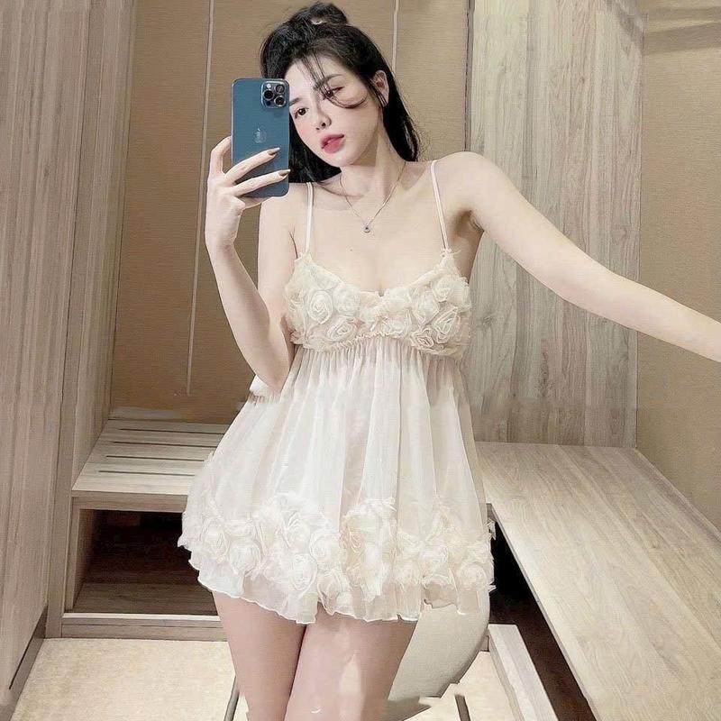 Đầm hoa Hồng cao cấp kèm quần QC