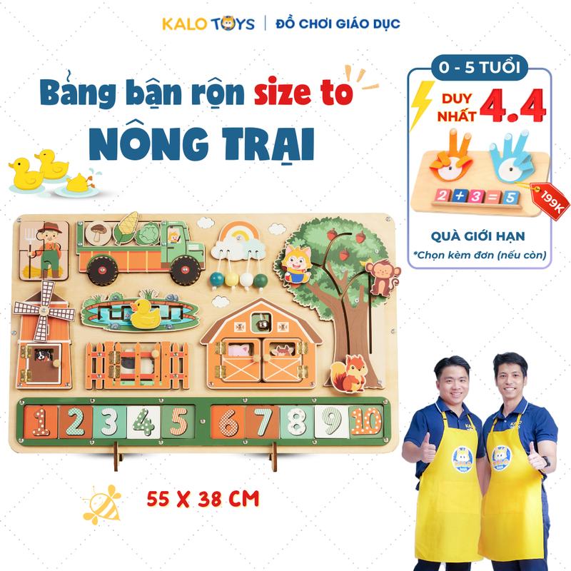 Bảng bận rộn Nông Trại cho bé, đồ chơi giáo dục Montessori MẪU MỚI nḣất cho bé 0-4 tuổi phát triển trí tuệ, kỹ năng - KaloToys BB52