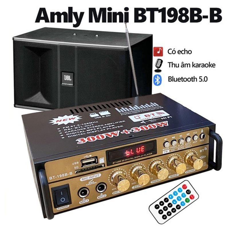 âm ly karaoke Amly Mini Bluetooth TLC ,A Kết Hợp Ghi Âm , Echo Siêu Mượt Nghe Nhạc
