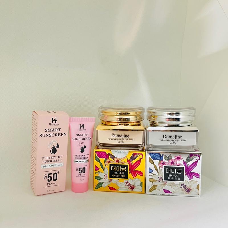 Cặp Kem Dưỡng Da Demejine + Kem Chống Nắng Hanacom 30ml Skincare