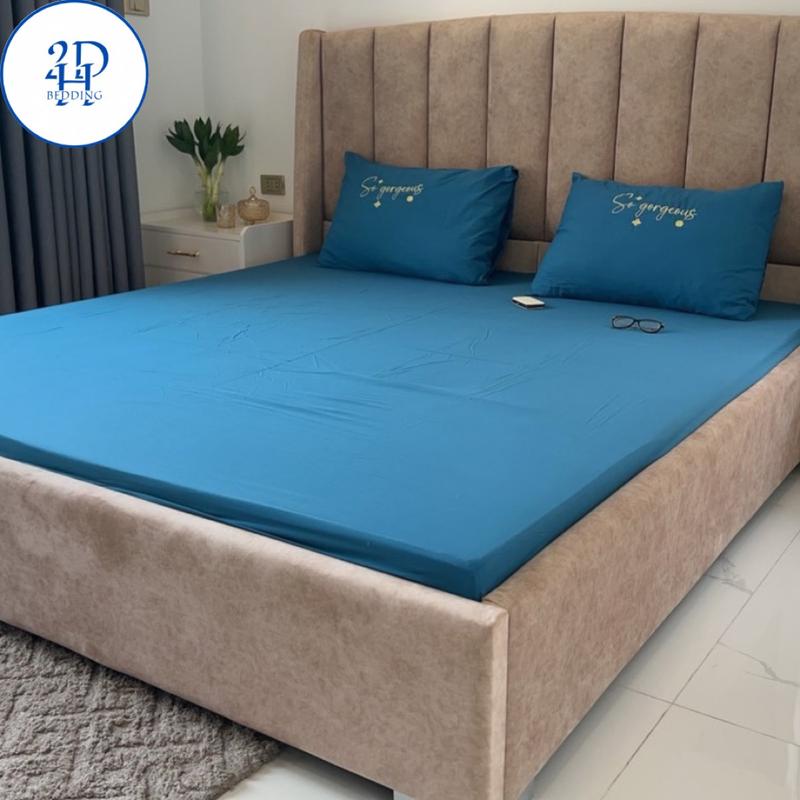 Bộ ga giường thun lạnh 3 món gồm ga và vỏ gối,ga giường đen sang chảnh-2DH Bedding đa dạng bền