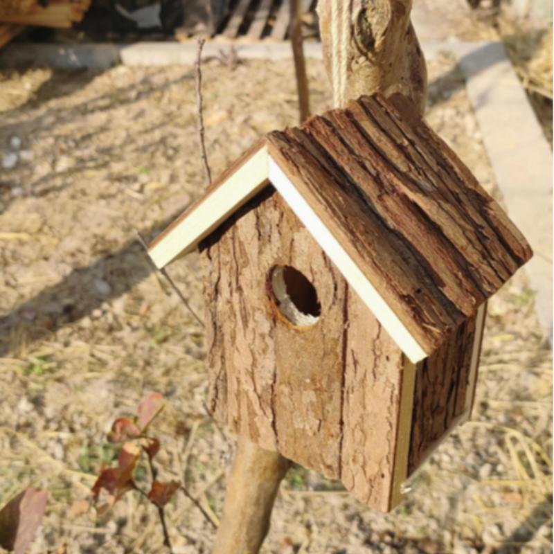 Wooden Bird House with Hanging Rope, Outdoor Bird House, Ventilated Bird Nest, Hanging Bird Cage, Bird Nest Accessories, Pet Supplies 6