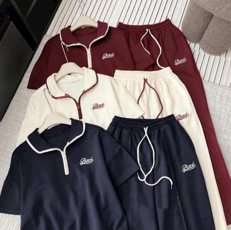 [Thêu BAD] Set áo tay ngắn quần dài chất Umi, trang phục nữ, mặc hàng ngày size S M L B725 6