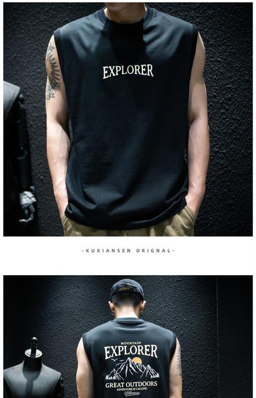 Product Introduction of Summer Sleeveless T-Shirt Vest For Men, Loose And Trendy Brand Ins, Large Size, Camisole, Half Sleeved, American Sports Short Sleeved T-Shirt 13