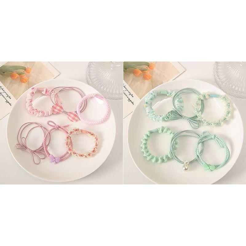 [combination] Macaron color matching hair ring combination mixed small rubber band head rope women's suit cute hair rope Mori hair temperament high ponytail hair accessories 7