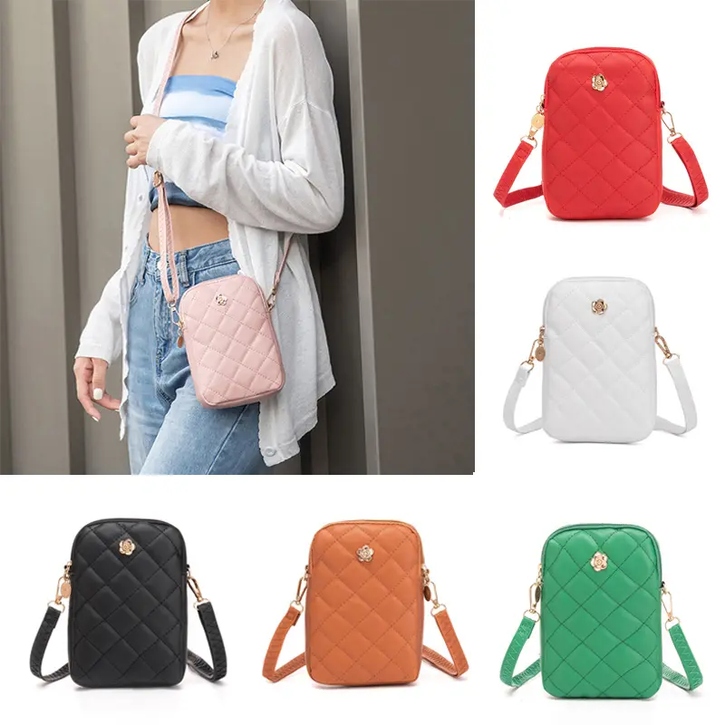 Embroidery Mobile Phone Bags Women Fashion Shoulder Bag Female Mini Crossbody Purses Wallet
