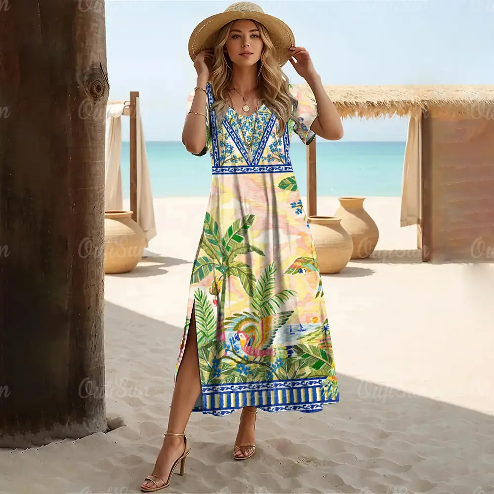 Dresses Women New Style New Arrival Hawaiian Floral Dresses For Women 2024 Hawaiian Loose Dress Hawaiian Dress Outfit Women