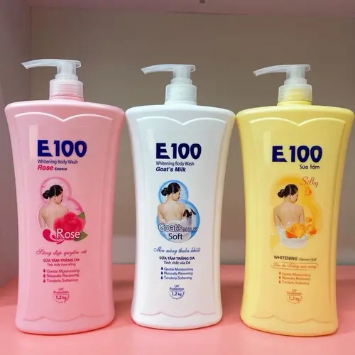 Sữa tắm E100 1,2ml , 3 mùi hương , hương hoa Hồng đỏ , trắng dê , hương hoa Hồng vàng