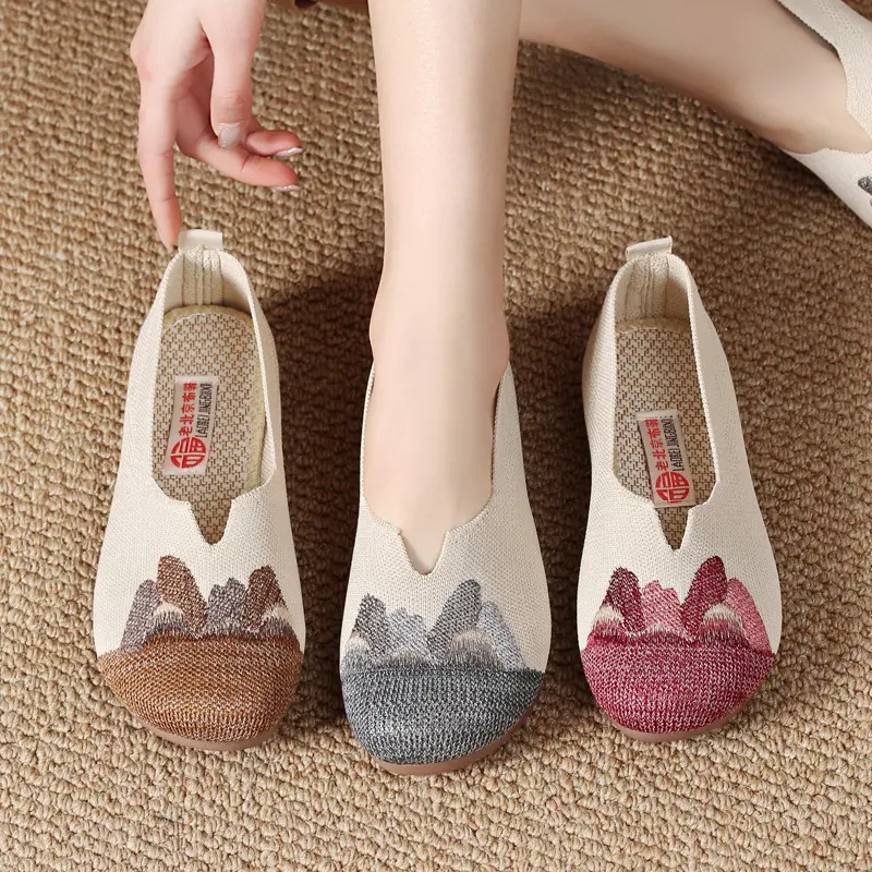 Giày Lười, Đế Mềm, Chống Trượt, Cho Mẹ, Phụ Nữ Trung Người Già Và Cao Tuổi, Giày Vải Đế Bằng, Cho Nữ, Hàng Mới Về Năm 2024 Shoes