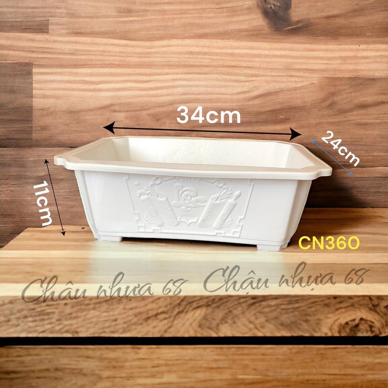 5 Cái Tuỳ Màu Chậu Nhựa Trồng Cây Chữ Nhật Cuốn Thư 360 Dày Dặn 34x11cm