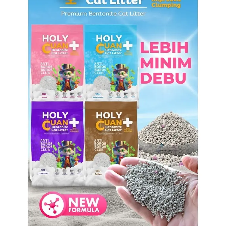 Pasir Kucing Holy Cuan Anti Boros 5Lt pasir murah