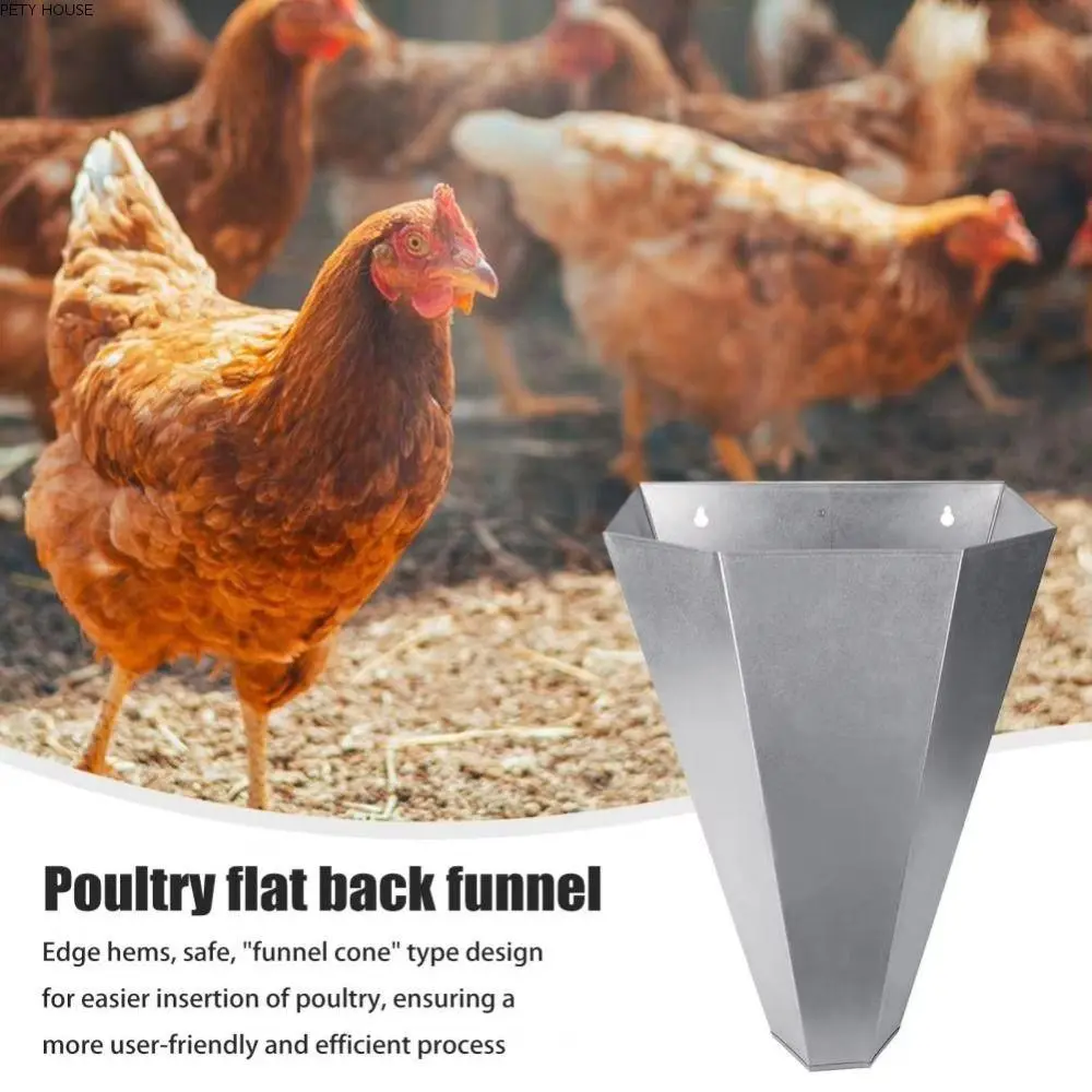 PETY HOUSE Flat Back Funnel Restraint Cone Heavy Type Poultry Restraining Cone Practical Easy To Clean Chicken Cone Durable Metal Poultry Processing Tool Birds Turkeys Slaughter Processing