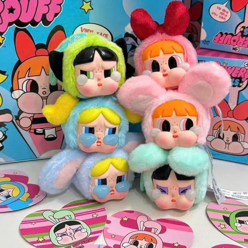 ￼POP MART CRYBABY x Powerpuff Girls Series-Vinyl Face Plush Blind Box móc khoá