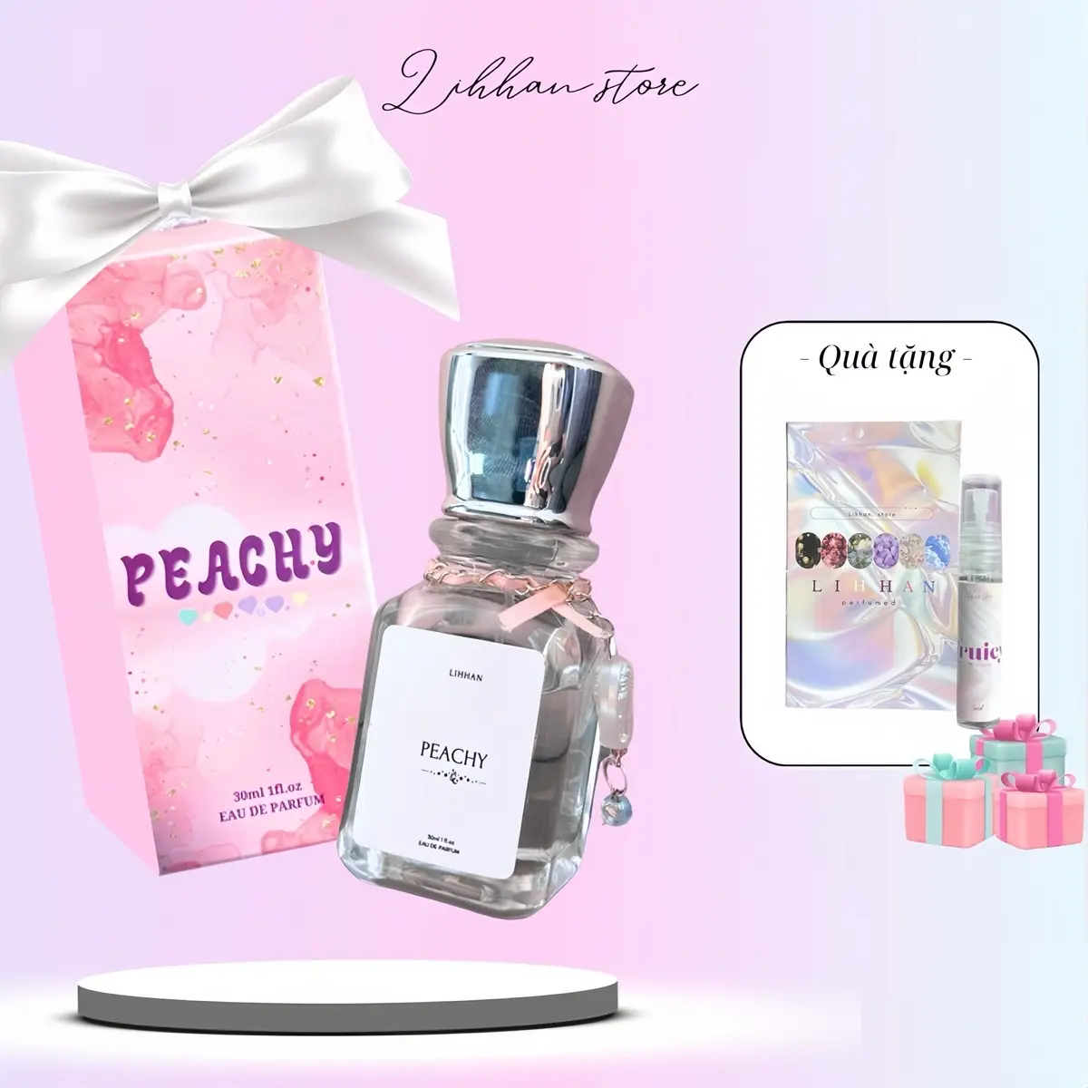 [ MUA 1 TẶNG 1 ] Nước Hoa Nữ Lihhan 10ml , Peachy hương phấn ngọt dịu nhẹ nhàng nữ tính - Cosmetic Xịt Thơm Perfume Women Tinh Dầu Mỹ Phẩm