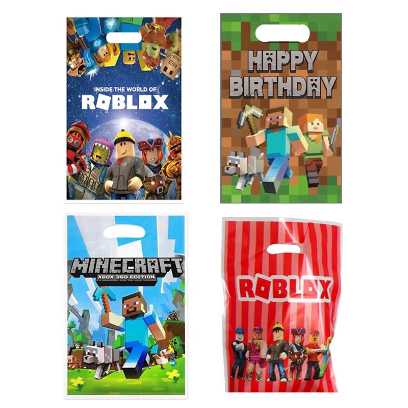 Túi quà tặng thời gian chơi Roblox và Minecraft, có sẵn trong 10 / 20 / 30 cái, Túi cướp bóc, Đồ Trang Trí Tiệc 0