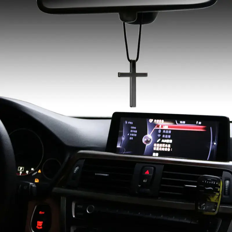Car Pendant Metal Jesus Cross Rearview Mirror Hanging Ornaments Styling Auto Interior Accessory Rearview Mirror Hanging Ornament