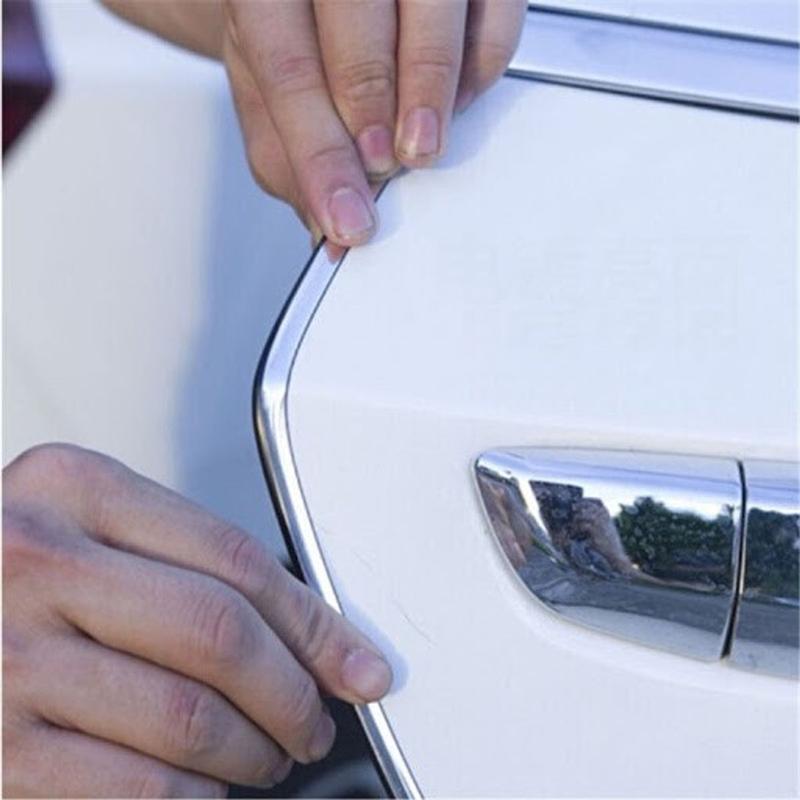 Nẹp Viền Cửa Ô Tô, Xe Hơi Mạ Crom Hình Chữ U [Cuộn 13m] Nhãn Dán Decal