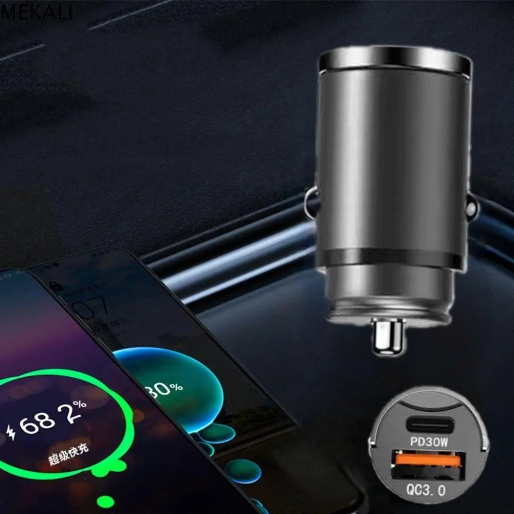 MEKALI Car Phone Charger Ultra-Fast Ultra-Fast Car USB Charger PD30W+QC3.0 Super Charge Car Super Charge Type-C+100W USB-A USB-A/USB-C Lighter Adapter Car Use