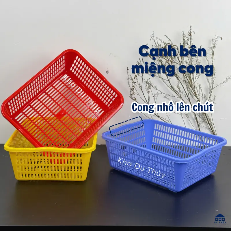 COMBO 5 CÁI Rổ nhựa chữ nhật cao 34 x 27.6 x 12.3 cm đựng đồ đa năng 5