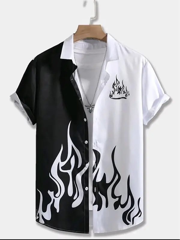 Gudang Outfit- Kemeja Drak Icon Lengan Pendek Baju Pria Dewasa Cowok Distro Katun Keren Hitam 0