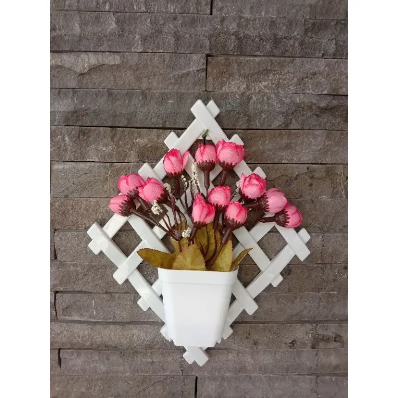 Bunga Tempel Dinding Mawar Kuncup Artificial set Pot berkualitas harga promo 3