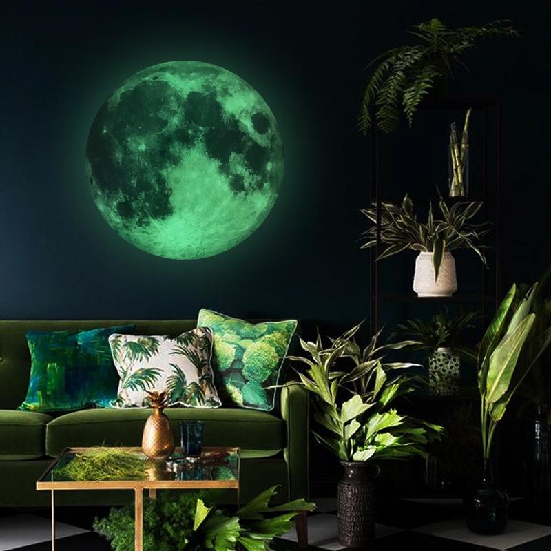 Product Introduction of Luminous Glow in the Dark Moon Wall Stickers PVC Removable Waterproof Wall Decals for Kids Room Bedroom Home Decor Multiple Sizes bentuk bulan 7