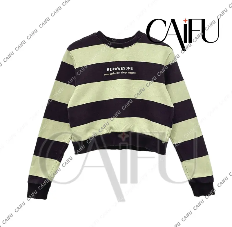 SWEATER CROP KIYOWO MULTICOLOUR BE AWESOME COMBINASI Sweater Crop Top Wanita Sweater Cewek Crop Street Style 4