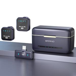 ไมโครโฟนไร้สาย Lavalier, ฟังก์ชั่น 2-in-1, ตัดเสียงรบกวน, ไมโครโฟนบลูทูธ, พร้อมคลิปหนีบแม่เหล็ก, เหมาะสำหรับการสตรีมสด