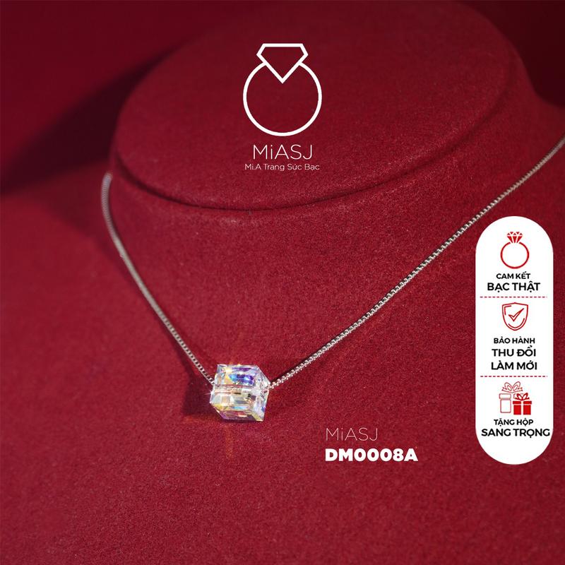 [LIVE] DM0008A - Dây chuyền nữ liền mặt phale xỏ vuông Bạc Ý S925 sáng đẹp cao cấp MiASJ