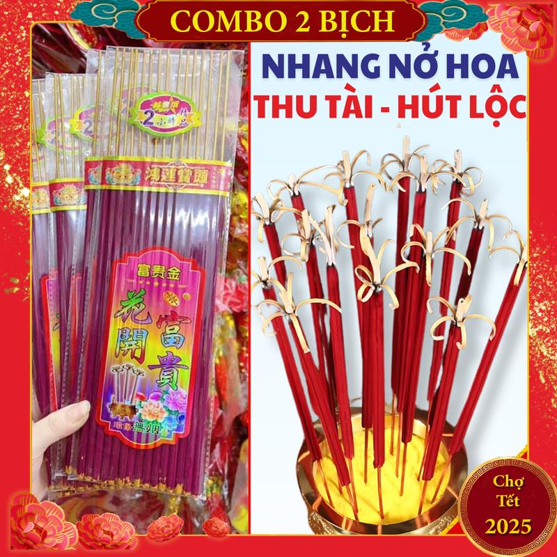 [ Combo 2 túi ] Nhang thơm nở hoa phú quý đi lễ thắp bàn thờ cầu tài lộc , bình an siêu đẹp siêu sang  Dầu Thơm Dầu Thơm Phòng