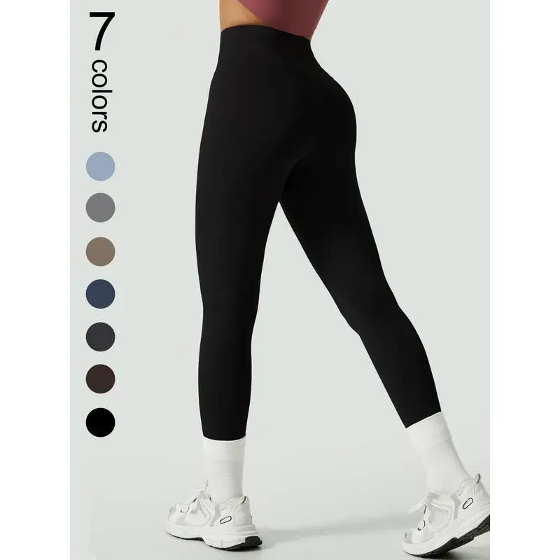 Women's Solid Waist Sports Leggings, Casual Comfy Breathable Skinny Pants for Yoga Gym Workout, Ladies Sportswear for All Seasons 6